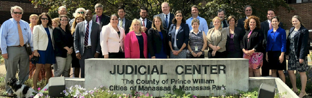 PWCBA members photographed outside the Prince William County Judicial Center